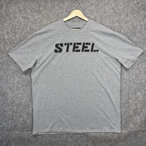 Steel Supplements T-Shirt Men's XL Gray Short Sleeve Cotton USA